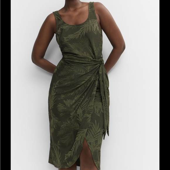 Mango Dresses & Skirts - Mango Olive Green Midi Dress
